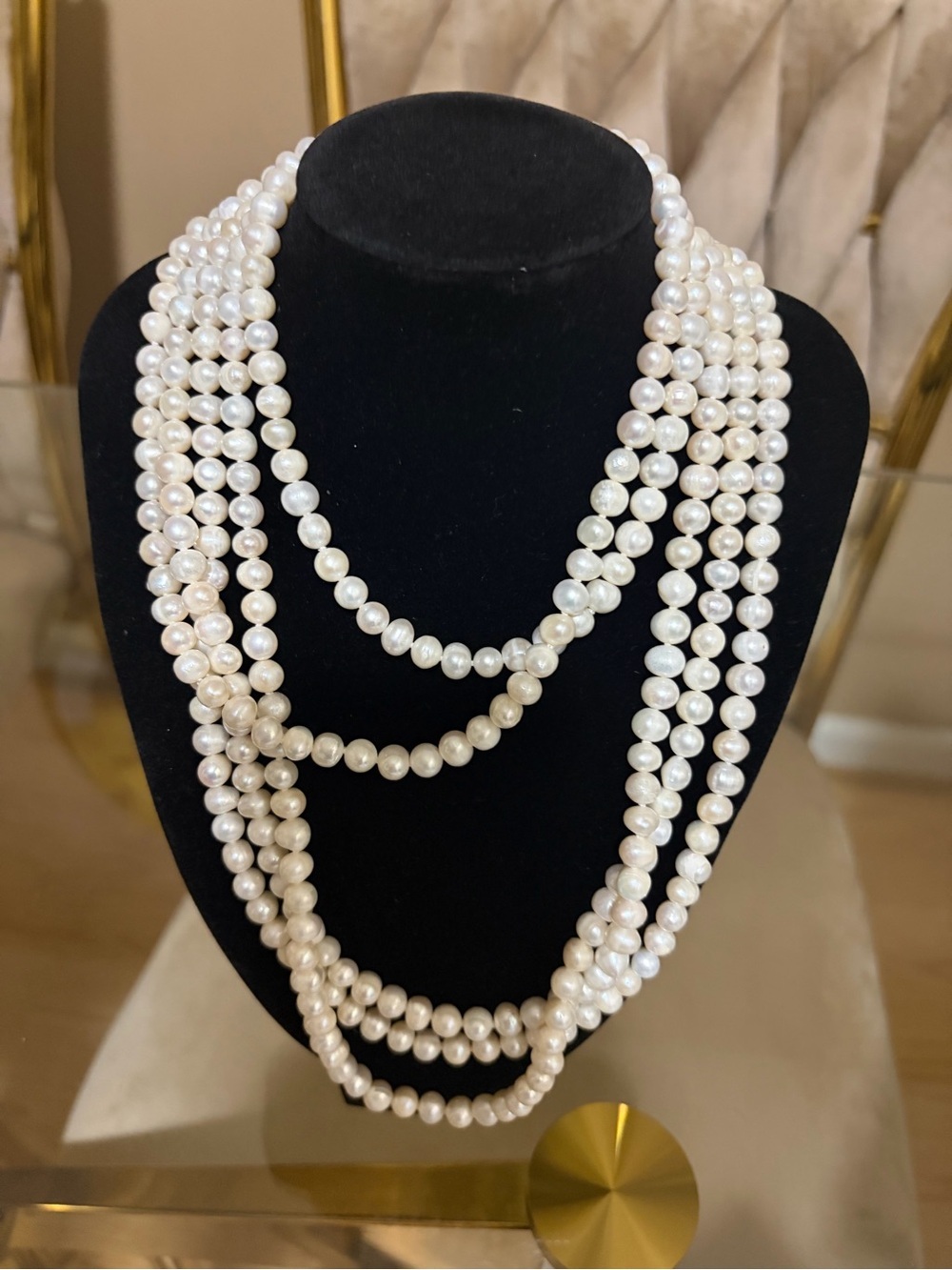 Classic Multi-Strand White Pearl Necklace - Women Jewelry - Picture 2 of 5